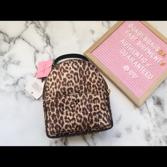 Kate Spade leopard convertible backpack - Picture 2 of 8